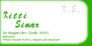 kitti simar business card